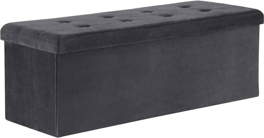 Rootz Living Rootz Fluwelen Opbergkruk Poef Voetensteun 118L Capaciteit Opvouwbaar en draagbaar Luxe fluwelen afwerking 110 cm x 38 cm x 37 5 cm
