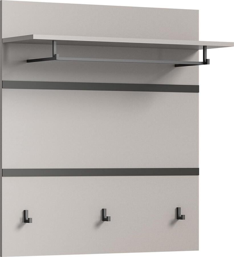 Rootz Living Rootz Garderobe Jaru Garderobepaneel Opbergorganisator Grijs Houtmateriaal 85cm x 93cm x 25cm Duurzaam ontwerp FSC gecertificeerd