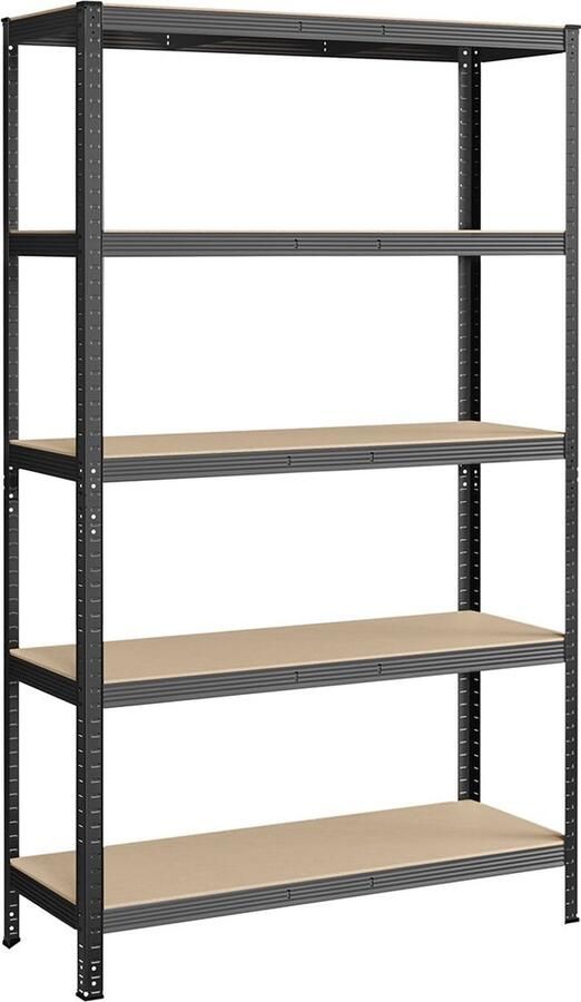 Rootz Living Rootz Grijs Opbergrek Stellingkast Organizer Gepoedercoat staal MDF Heavy Duty 60cm x 120cm x 200cm