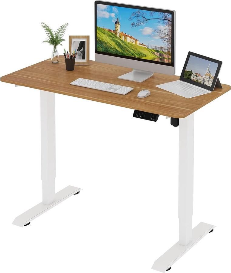 Rootz Living Rootz in hoogte verstelbaar elektrisch bureau Ergonomisch sta-bureau Slim werkstation Geheugeninstellingen antibotsing stille werking 120 cm x 60 cm