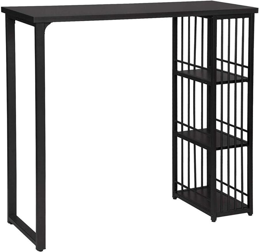 Rootz Living Rootz Industriële Bartafel Hoge Tafel Ontbijtbartafel Klasse E1 Hout Ruimtebesparend Verstelbare Voeten 120cm x 105cm x 40cm