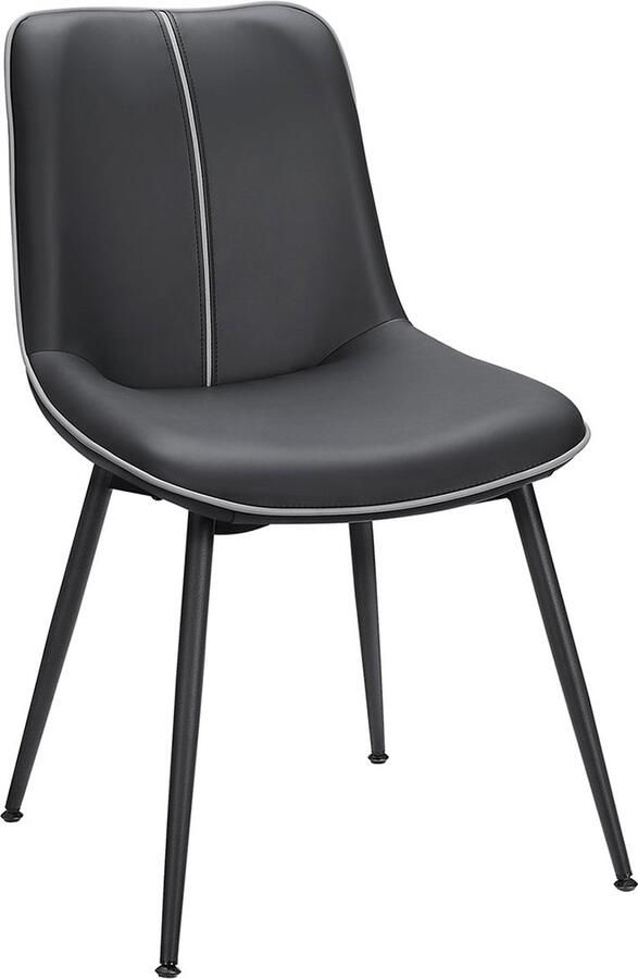Rootz Living Rootz Ink Black Dining Chair Kitchen Chair Modern Chair Plywood and Steel Construction Comfortable Foam Padding 56cm x 50cm x 81cm Seat Size 41cm x 48cm 38.5cm Seat Height 42.5cm Backrest Height Lightweight 6.2kg Max Load 120kg