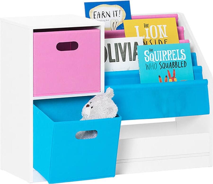 Rootz Living Rootz Kids Bookcase Children's Organizer Storage Shelf Non-Woven Fabric PB(E1) Material 80cm x 61cm x 30cm