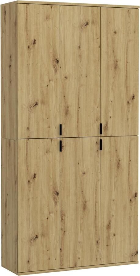 Rootz Living Rootz kledingkast van houtmateriaal Artisan Oak Nb Systematische opslag 91 cm x 193 cm FSC-gecertificeerd 2-delige set