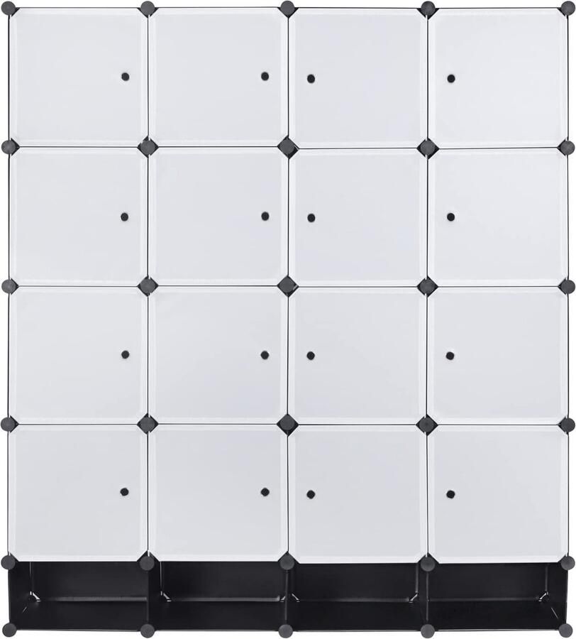 Rootz Living Rootz Kleiderschrank Kledingkast Kast Opbergsysteem Kledingorganisator Kledingrek Dressoir Zwart lichaam + witte deur