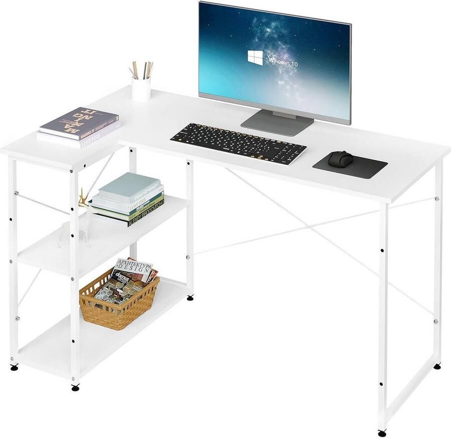 Rootz Living Rootz L-vormig computerbureau Bureau Hoekbureau Uitgebreide werkruimte Veelzijdige opslag Verbeterde duurzaamheid 120 cm x 72 5 cm x 72 cm