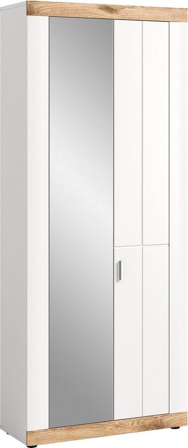 Rootz Living Rootz Laredo Garderobe Kast Garderobesysteem Wit Houtmateriaal Ca. 77 cm x 193 cm x 37 cm