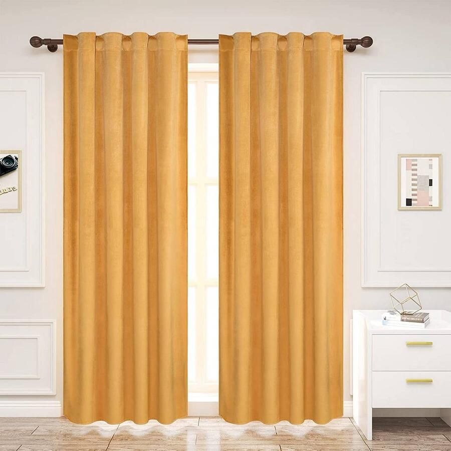 Rootz Living Rootz Luxe fluwelen verduisteringsgordijnen Privacygordijnen Isolatiepanelen Eenvoudige installatie Machinewasbaar 140 cm x 225 cm 245 cm 270 cm