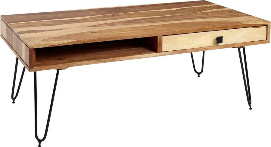 Rootz Living Rootz massief houten salontafel moderne tafel woonkamermeubilair acaciahout 110 cm x 60 cm x 40 cm