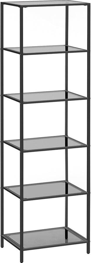 Rootz Living Rootz Metalen Glazen Plank Displaystandaard Opbergrek Strak ontwerp Duurzaam materiaal Eenvoudige montage 30 cm x 40 cm x 177 3 cm