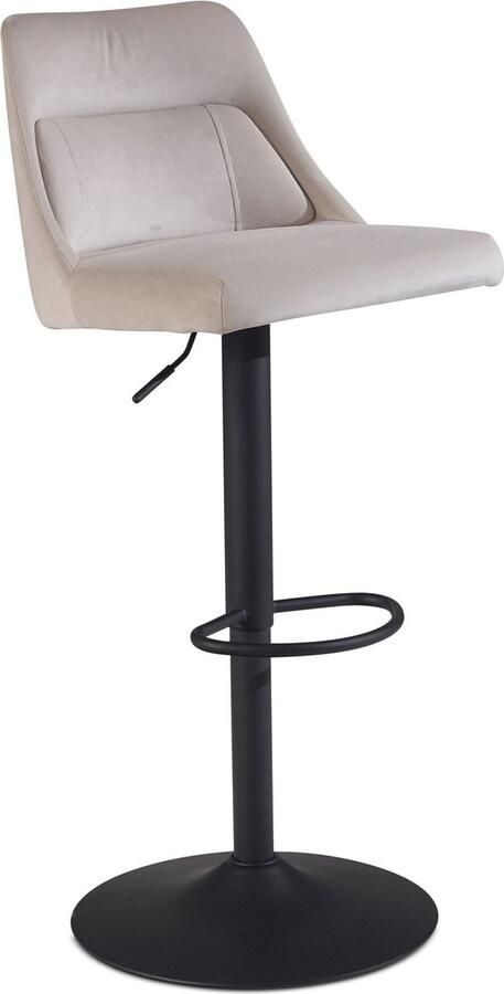 Rootz Living Rootz Modern Design Barkruk Fluwelen Zitting Draaistoel Metalen Onderstel Hoog Zitcomfort Verstelbare Hoogte 45cm x 86-106cm x 51cm