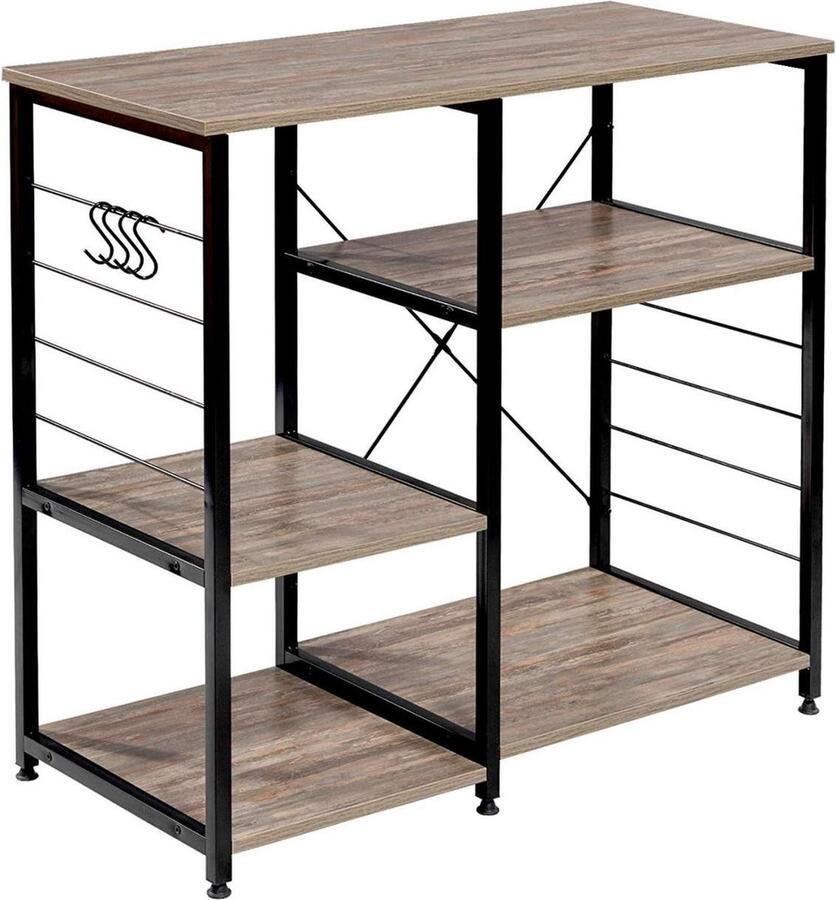 Rootz Living Rootz Modern Staande Plank Boekenplank Opbergrek Duurzaam Metaal en Hout Eenvoudige montage Waterafstotend 90 cm x 40 cm x 83 5 cm