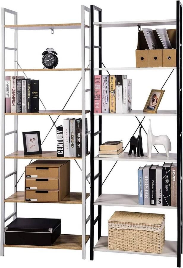 Rootz Living Rootz Moderne staande plank Boekenkast Displayrek Elegant ontwerp Duurzame constructie Eenvoudige montage 60 cm x 28 cm x 180 cm