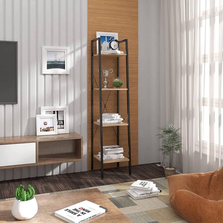 Rootz Living Rootz Moderne staande plank Boekenplank Displayrek Stijlvol en duurzaam Eenvoudige montage Veelzijdige opslag 34 cm x 35 cm x 148 cm