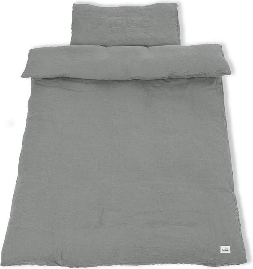 Rootz Living Rootz Mousseline dekbedovertrekset voor kinderbedden Grijs beddengoed Kinderlinnenset 100% katoen 100 cm x 135 cm
