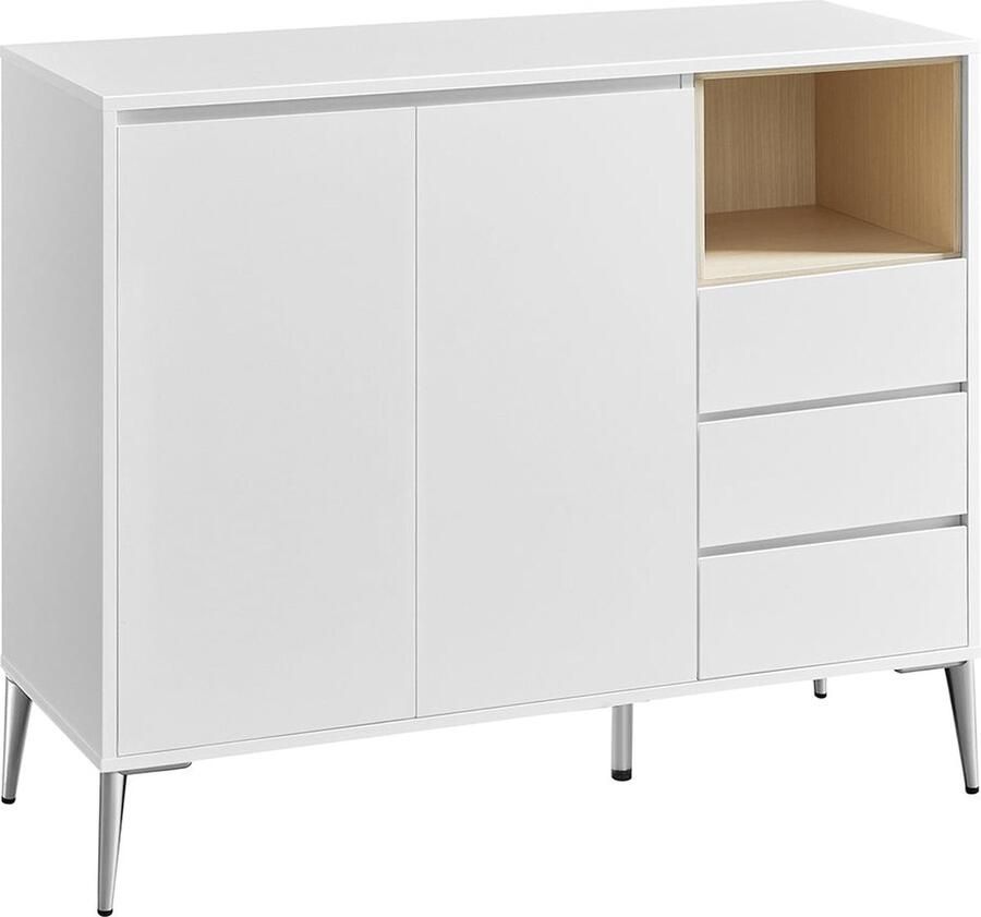 Rootz Living Rootz Opbergkast Kledingkast Kast Spaanplaatmateriaal Ruime opbergruimte Stevige constructie Eenvoudige montage Wolkenwit 40cm x 103 5cm x 85cm