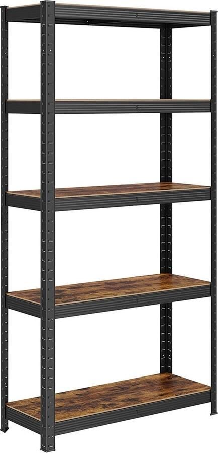 Rootz Living Rootz Opbergrek Rekkensysteem Organizer Stalen frame Houten planken Verstelbaar Roestbestendig 150 cm x 75 cm x 30 cm