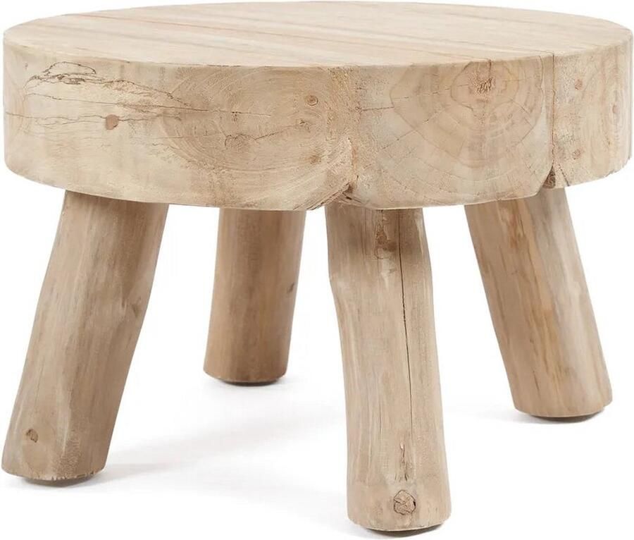 Rootz Living Rootz Rhodes Bijzettafel Teak Bijzettafel Teruggewonnen Houten Standaard Duurzaam en Duurzaam 45cm x 45cm x 30cm