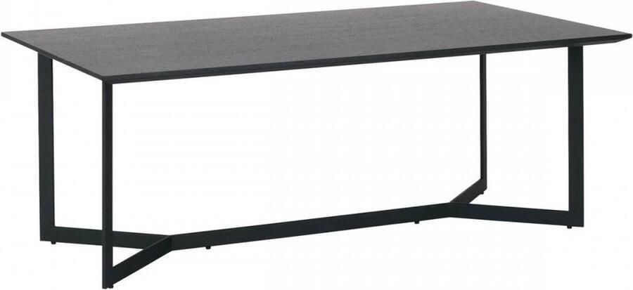 Rootz Living Rootz Salontafel Modern middelpunt Elegante salontafel Duurzaam ruim veelzijdig Zwart eiken fineer metaal MDF 140 cm x 80 cm x 52 cm