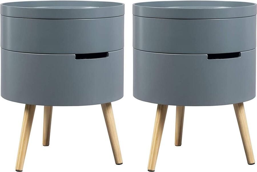 Rootz Living Rootz Scandinavisch nachtkastje bijzettafel voldoende opbergruimte duurzaam compact ontwerp E1 MDF + grenenhout 38 cm x 49 cm x 38 cm