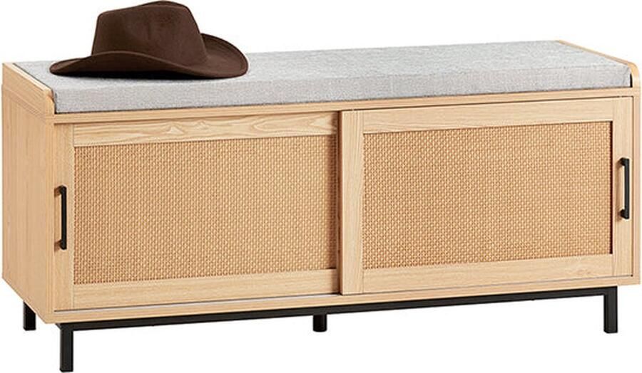 Rootz Living Rootz Schoenenkast Schoenenrek Schoenenorganizer PVC Rotan Industriële Look 110cm x 49cm x 40cm