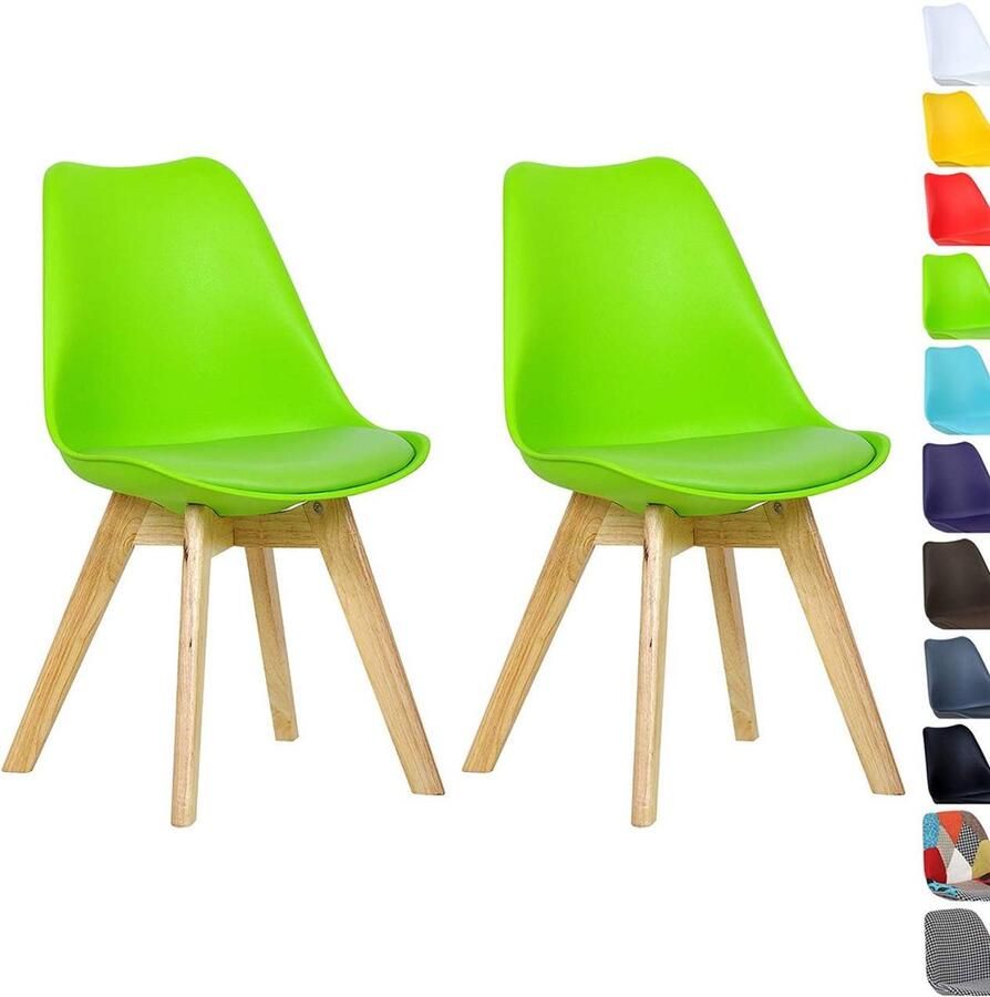 Rootz Living Rootz Set van 2 Eetkamerstoelen Keukenstoelen Comfortabele zitplaatsen Ergonomisch ontwerp Vloerbescherming 48 cm x 42 cm x 82 cm