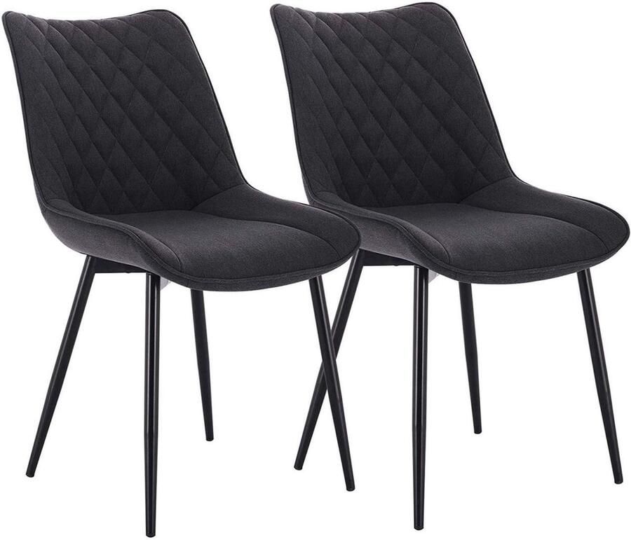 Rootz Living Rootz Set van 2 eetkamerstoelen keukenstoelen moderne zitplaatsen comfortabel duurzaam gemakkelijk schoon te maken kunstleer 85 5 cm x 46 cm x 40 5 cm