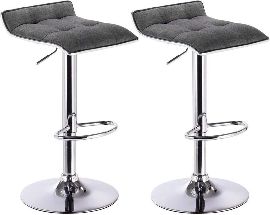 Rootz Living Rootz Set van 2 linnen barkrukken verstelbare tegenkrukken draaibare barstoelen comfortabele zitting in hoogte verstelbaar eenvoudige montage 62-84 cm x 39 cm x 38 5 cm