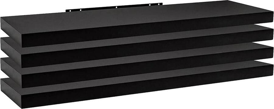 Rootz Living Rootz Set van 4 wandplanken Hangende planken Zwevende planken Vochtbestendig Eenvoudige installatie Stijlvol en veelzijdig MDF-hout 22 9 cm x 3 8 cm