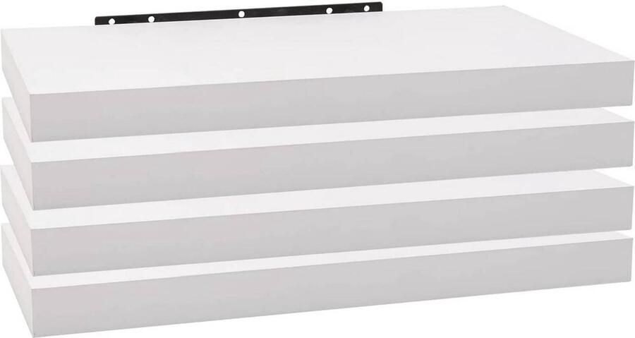 Rootz Living Rootz Set van 4 wandplanken Hangende planken Zwevende planken Vochtbestendig Eenvoudige installatie Stijlvol en veelzijdig 70 cm x 22 9 cm x 3 8 cm per plank