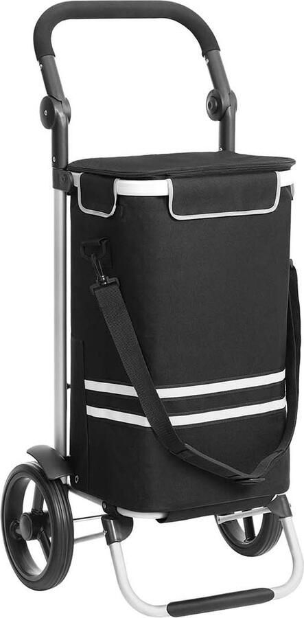 Rootz Living Rootz Shopping Trolley Shoulder Bag Multifunctional Cart Aluminum Frame Insulated Compartment 44cm x 100cm x 27cm