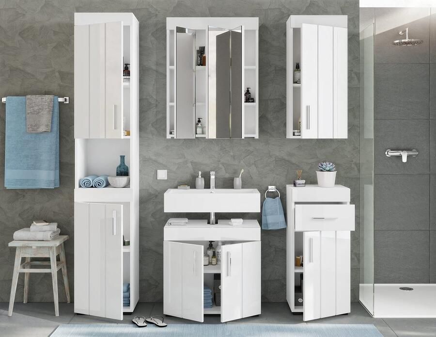 Rootz Living Rootz Snow Badkamermeubelset Houtmateriaal Zilver Medium Tijdloos design 35cm x 147cm FSC gecertificeerd