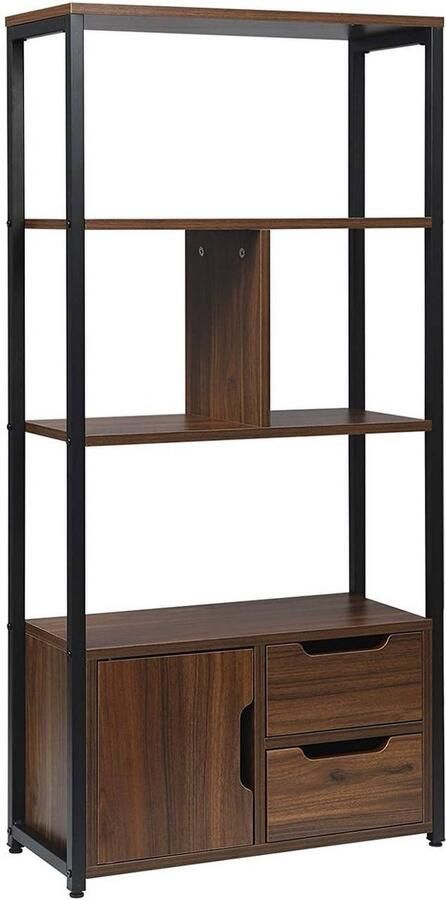 Rootz Living Rootz Staande Plank Boekenkast met Kast Opbergorganisator Vitrinekast Elegant ontwerp Duurzame constructie Milieuvriendelijke materialen 58 cm x 24 cm x 120 cm