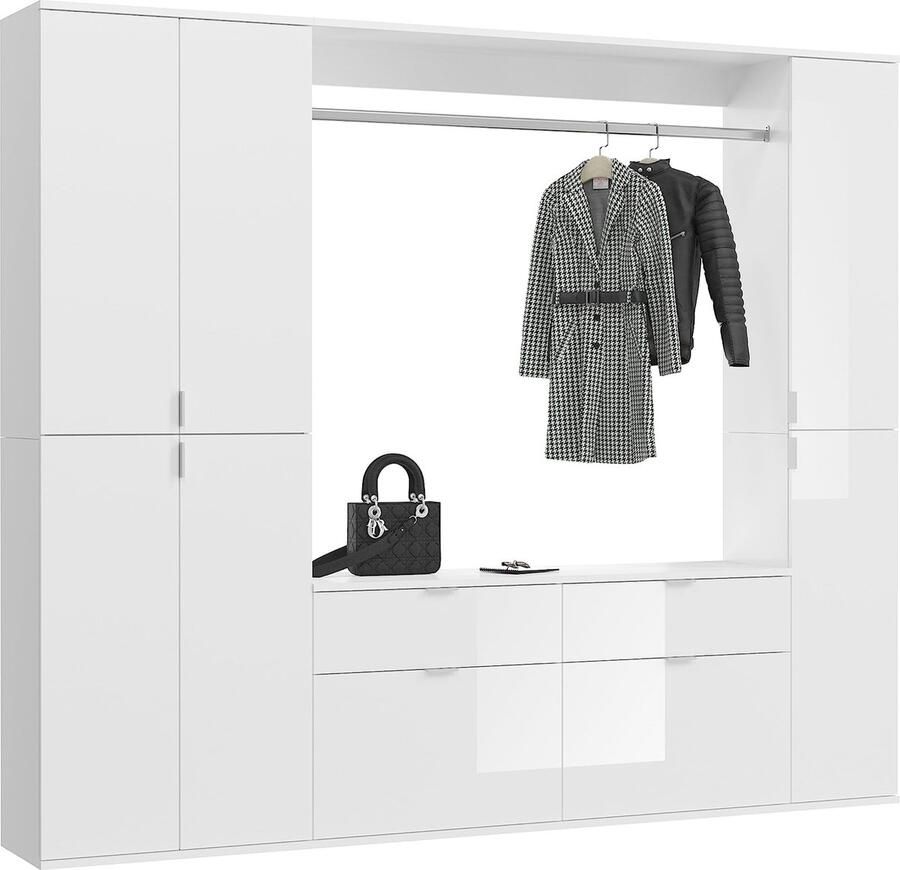 Rootz Living Rootz Systematic Garderobe Closet Organizer Hoogglans Wit Houtmateriaal 212cm x 193cm FSC gecertificeerd