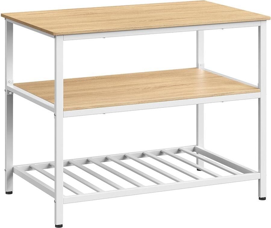 Rootz Living Rootz Taartrek Cupcakestandaard Gebaksdisplay Spaanplaat en staal 60 cm x 100 cm x 90 cm Eikenwit Maximaal draagvermogen 30 kg Eenvoudige montage