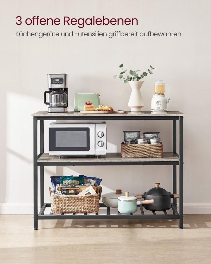 Rootz Living Rootz Taartrek Voedselstandaard Cupcake Display Spaanplaat Staal 60cm x 120cm x 90cm Greige Zwart Ondersteunt 30kg 26 5kg Gewicht