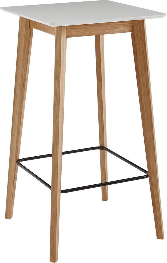 Rootz Living Rootz Table Bartafel voor 4 personen Modern Design Houten Feesttafel Scandinavische Eiken Hoge Tafel Wit Vierkant 60x110x60cm