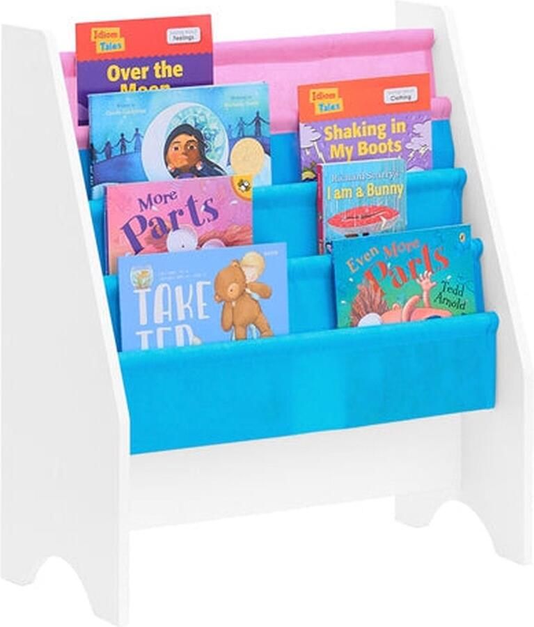 Rootz Living Rootz Toddler Bookcase Children's Bookshelf Book Organizer MDF Frame Polyester Compartments 62cm x 71cm x 30cm