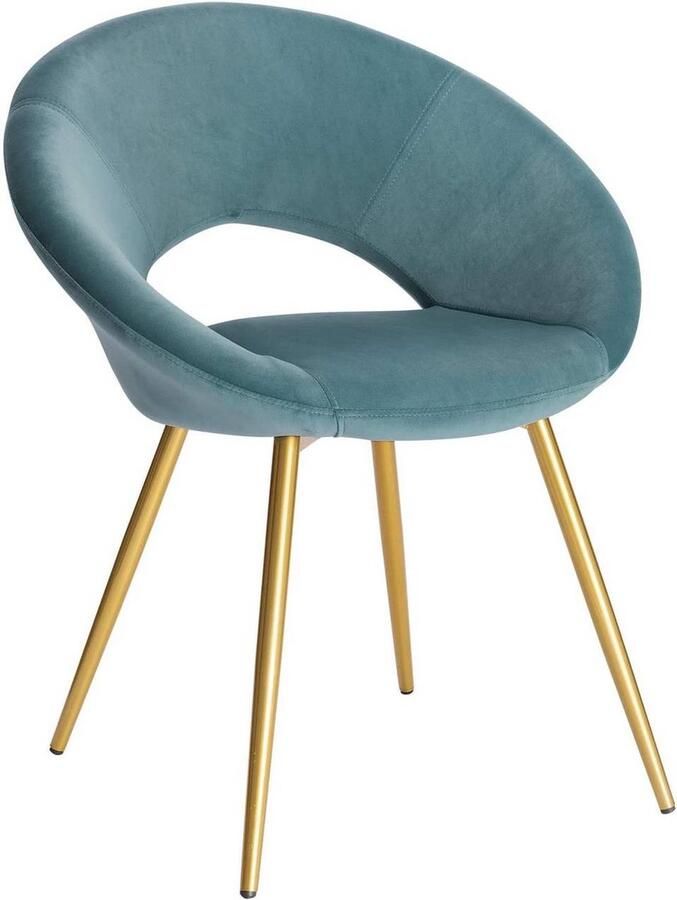 Rootz Living Rootz Velvet Dining Chair Moderne stoel Keukenstoel Ergonomisch ontwerp 78cm x 35cm x 47cm