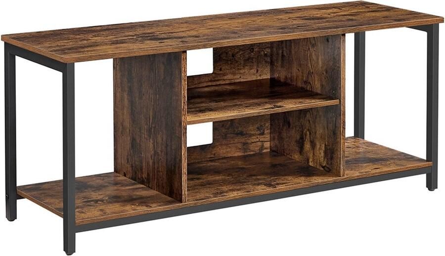 Rootz Living Rootz Vintage Bruin-Zwarte TV-plank Entertainmentstandaard Mediaconsole Spaanplaat en staal 120 cm x 40 cm x 50 cm Max. belasting 40 kg Eenvoudige montage - Foto 2