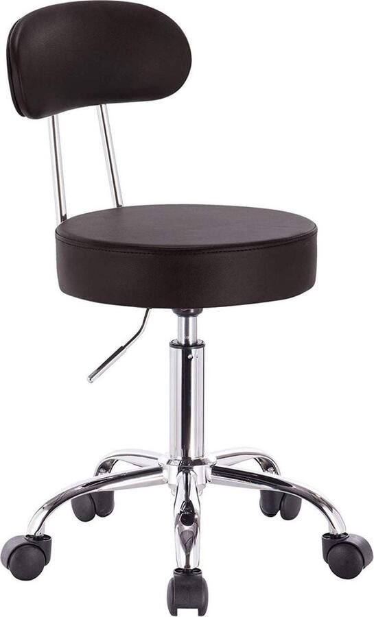 Rootz Living Rootz Werkkruk BH34 Rollende kruk Bureaustoel Ergonomisch ontwerp Verstelbare hoogte Duurzame constructie 75 cm x 35 cm x 87 cm