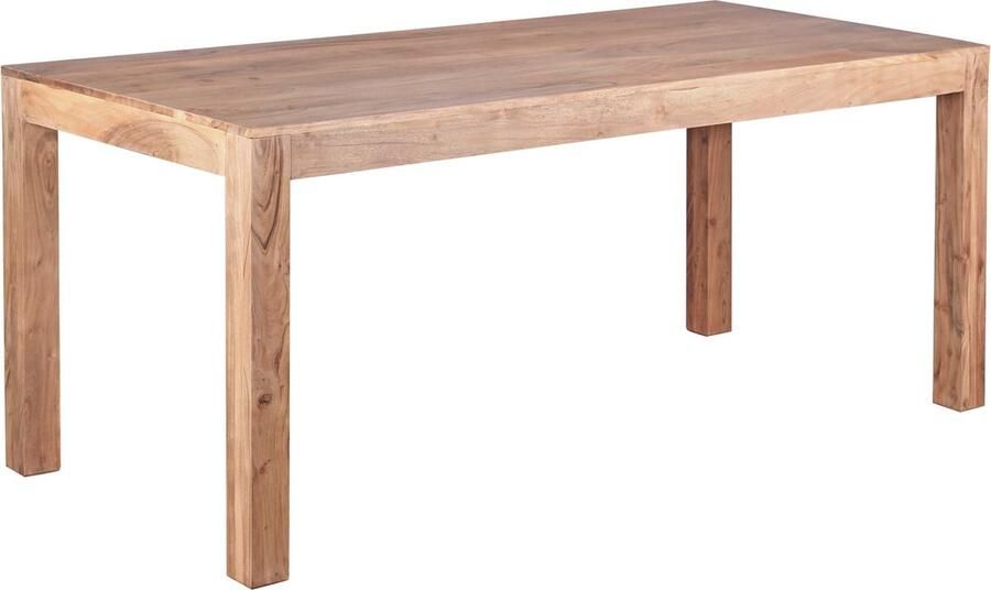 Rootz Living WOHNLING Eettafel van massief acaciahout Moderne tafel Unieke korrel 180 cm x 80 cm x 76 cm Handgemaakt Natuurlijk Eenvoudige montage