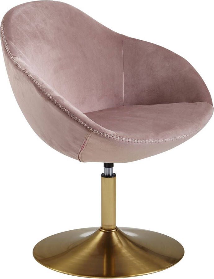 Rootz Living Rootz Lounge chair Relax Fauteuil Bureaustoel Kuipstoel Velvet Roze Goud
