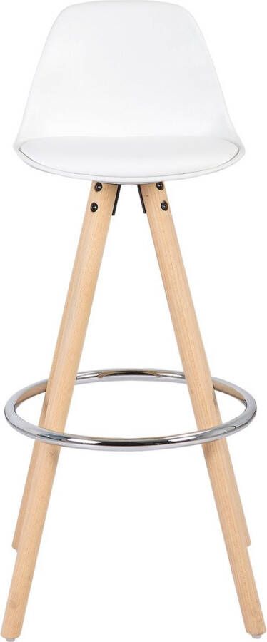 Rootz Living Rootz Moderne Barkruk Keukenstoel Loungestoel Tegenkruk Eetkamerstoel Verhoogde Zitplaats Wit Ca. 38 5x33 cm