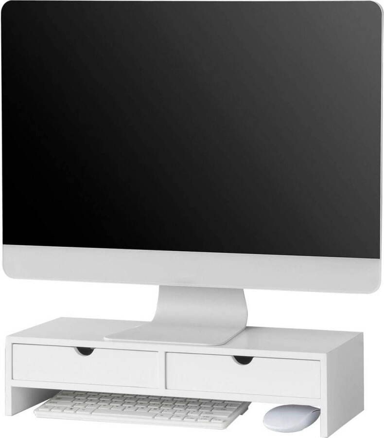 Rootz Living Rootz Monitorstandaard Computerscherm Monitorstandaard -Monitor Riser Bureau-organizer met 3 laden
