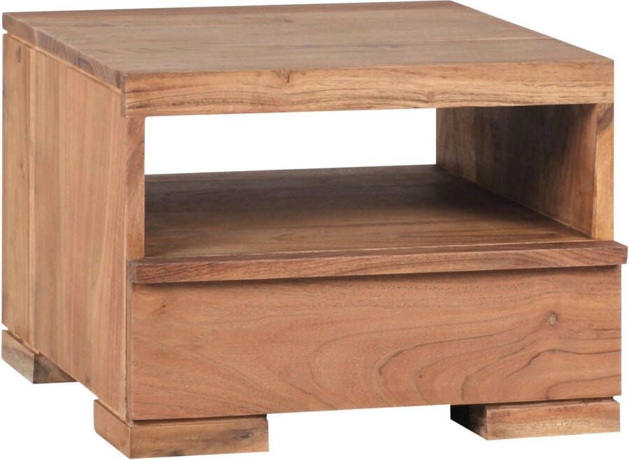 Rootz Living Rootz Nachtkastje Acaciahout 1 lade opbergruimte Landelijke stijl Massief hout 30 cm nachtkastje