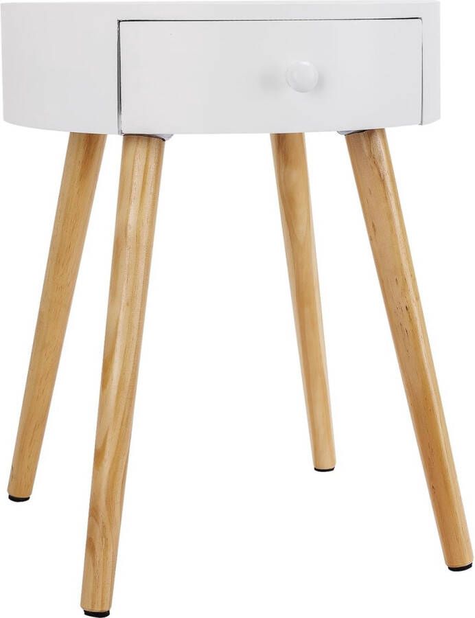 Rootz Living Rootz Nachtkastje Accenttafel Bijzettafel Opbergstandaard Wit 38x38x48cm