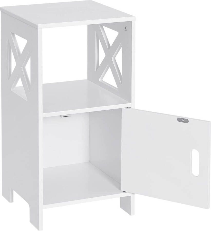 Rootz Living Rootz Nachtkastje Nachtcommode Nachtkastje Bijzettafel Opbergmeubel Slaapkamermeubilair Wit 30x60x30 cm