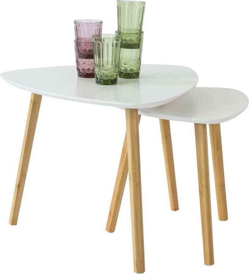 Rootz Living Rootz Nesting Tables Set van 2 bijzettafels Woonkamertafels Salontafels