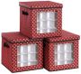 Rootz Living Rootz Opbergdozen Kerstballen Set Van 3 Opvouwbaar 64 Vakken Per Doos Rood 30 5 x 30 5 x 30 5 cm - Thumbnail 2